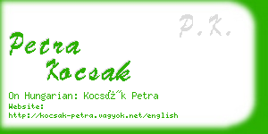 petra kocsak business card